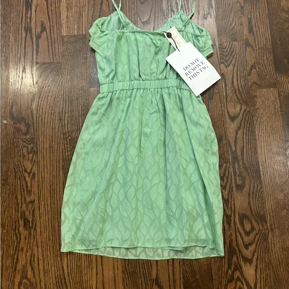 NWT spaghetti strap green shoshanna dress sz 0 - Picture 3 of 3